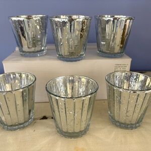Mercury Glass Votive Holders - Silver (Set of 6)